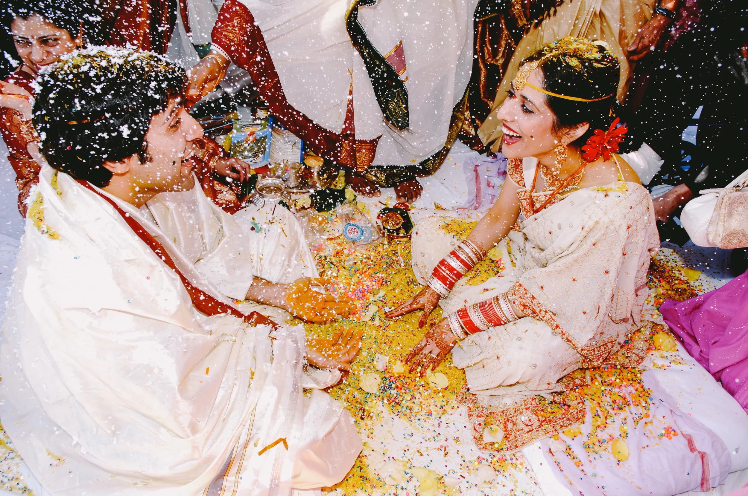 Hindu wedding ceremony with traditional decor at the Ritz-Carlton Grande Lakes Orlando